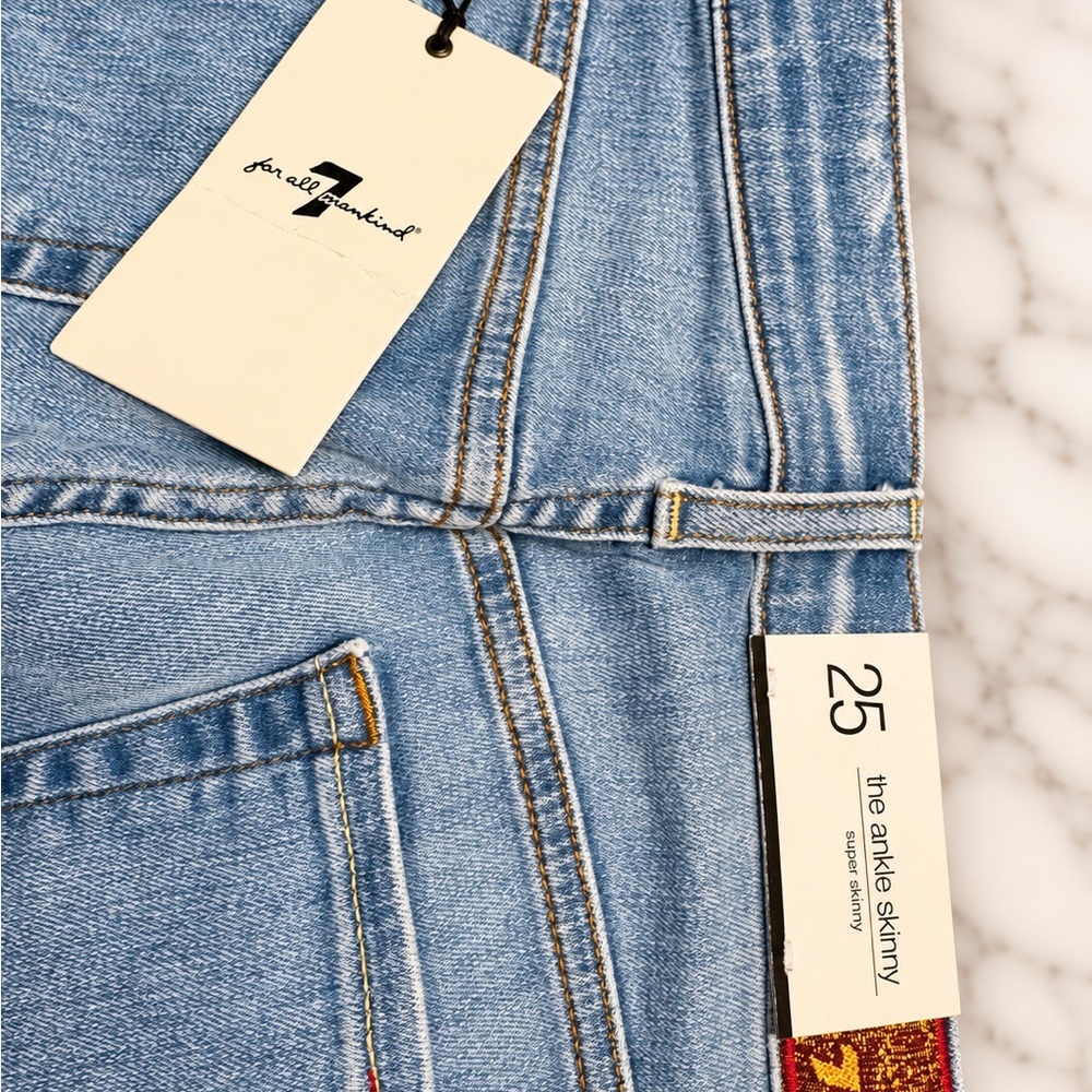 7 For All Mankind Light Blue Ankle Skinny Jeans